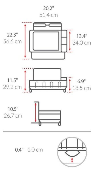 Rozsdamentes acél edényszárító – simplehuman
