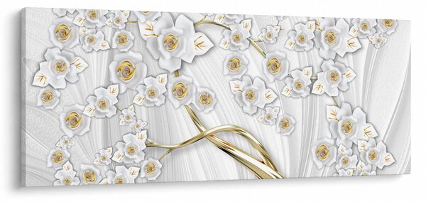Kép - Fa arany díszítéssel (120x50 cm)