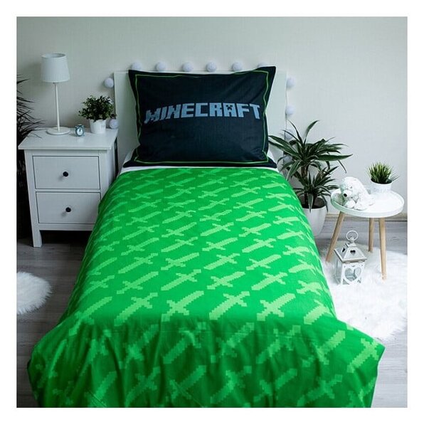 Egyszemélyes pamut gyerek ágyneműhuzat 140x200 cm Minecraft Survival Mode – Jerry Fabrics