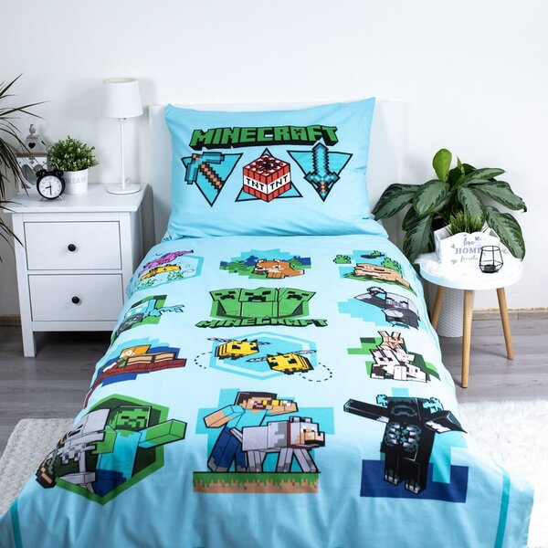 Egyszemélyes pamut gyerek ágyneműhuzat 140x200 cm Minecraft – Jerry Fabrics