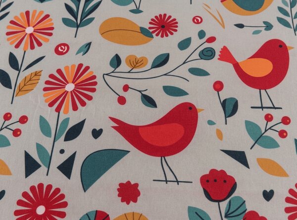 Mikroszálas gumis lepedő RETRO BIRD színes 90x200 cm