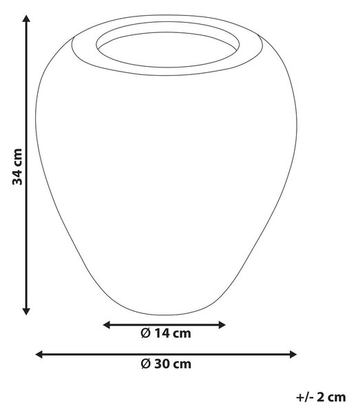 Dekor váza SKIONE Kerámia 34 cm Világosbarna