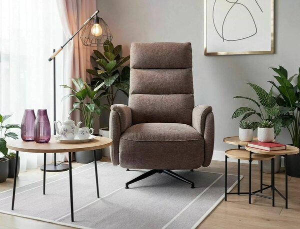 Fenix Raven elektromos relax fotel Raven szövet cappuccino 360° forgatható