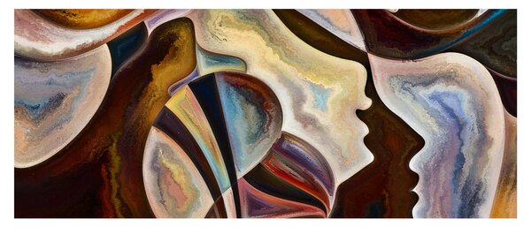 Kép - Absztrakció fejek (120x50 cm)