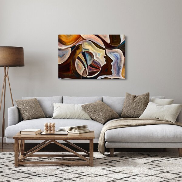 Kép - Absztrakció fejek (90x60 cm)