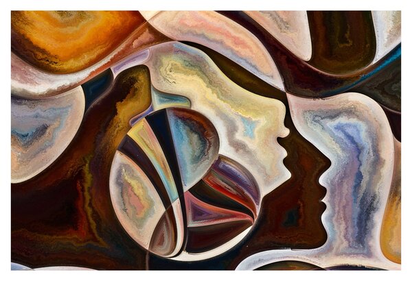 Kép - Absztrakció fejek (90x60 cm)