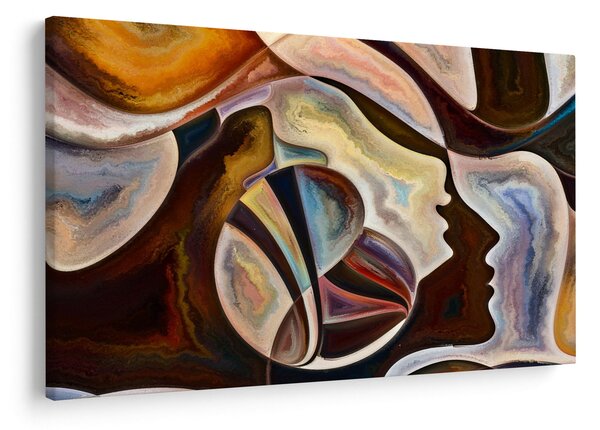 Kép - Absztrakció fejek (90x60 cm)