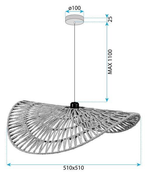Mennyezeti lámpa BOHO APP1739-1CP 50CM