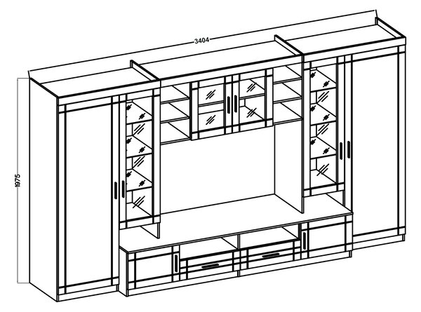 ARIS GR01 nappali szekrénysor - szürke