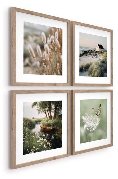 Nyomtatott keretezett kép szett 4 db-os 30x30 cm Subtle Nature – Styler