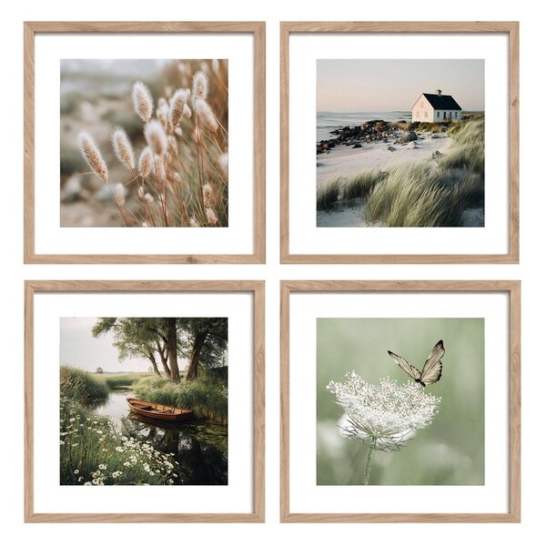 Nyomtatott keretezett kép szett 4 db-os 30x30 cm Subtle Nature – Styler
