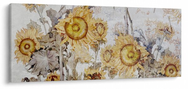 Kép - Napraforgó a falban (120x50 cm)