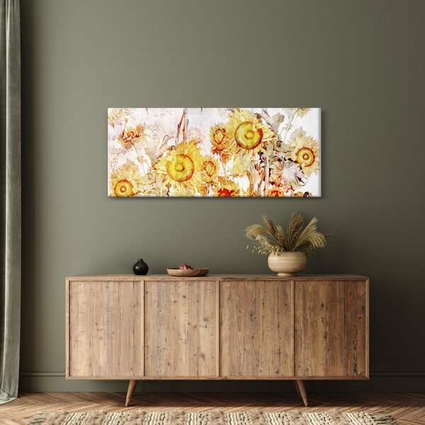 Kép - Napraforgó, festmény (120x50 cm)