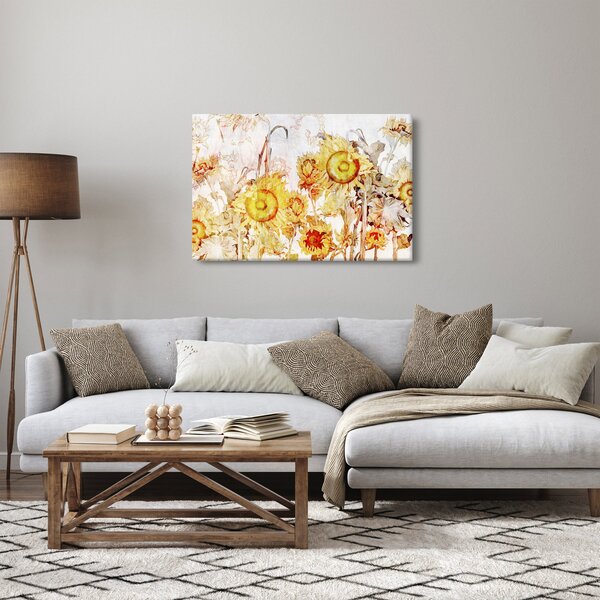Kép - Napraforgó, festmény (90x60 cm)