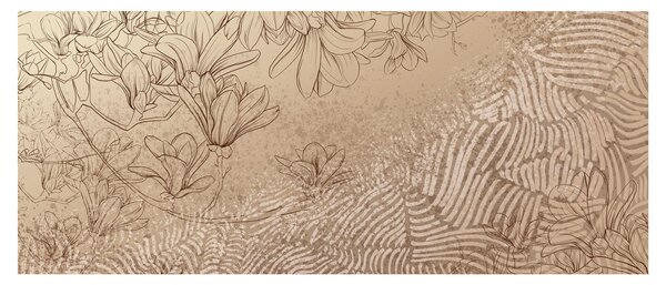 Kép - Rajzolt virágok (120x50 cm)