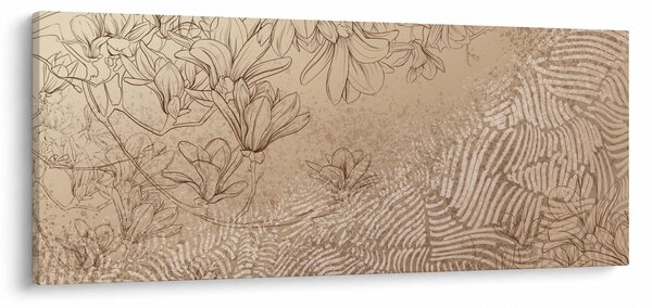 Kép - Rajzolt virágok (120x50 cm)