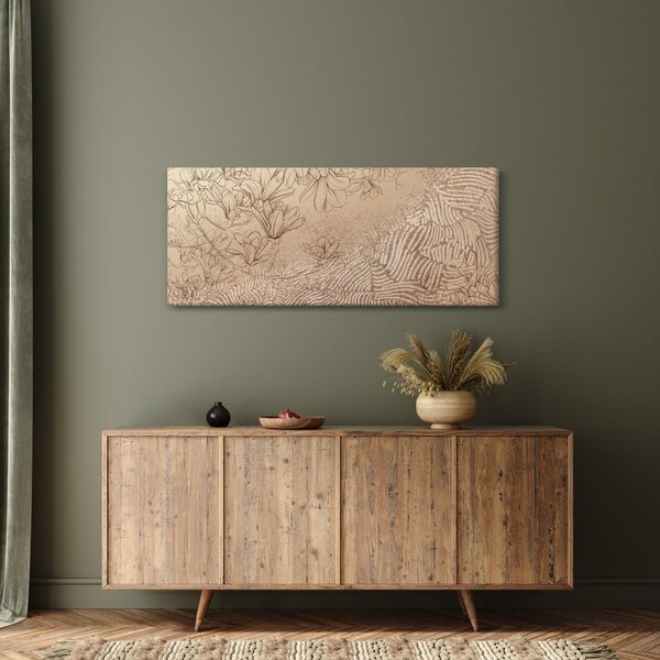 Kép - Rajzolt virágok (120x50 cm)