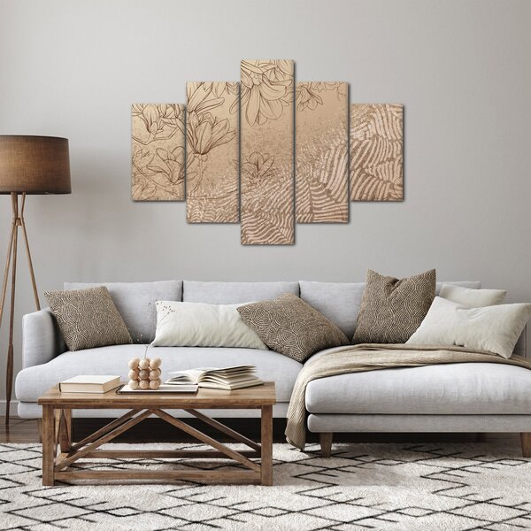 Kép - Rajzolt virágok (150x105 cm)