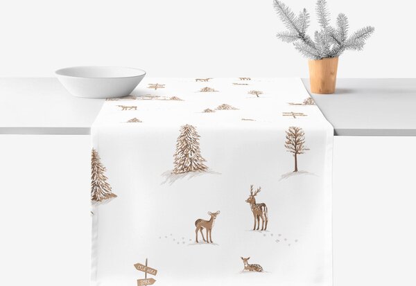 Goldea karácsonyi asztali futó - extra erős 100% - os pamut - hegyvidéki táj 20x120 cm