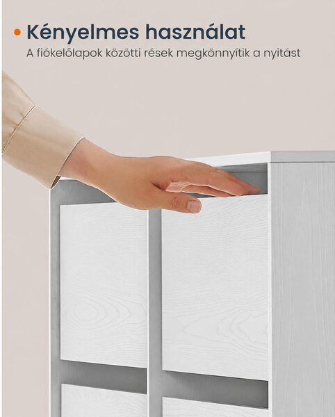 SONGMICS HOME KADIN fésülködőasztal és 6 fiókos komód, moduláris, hófehér