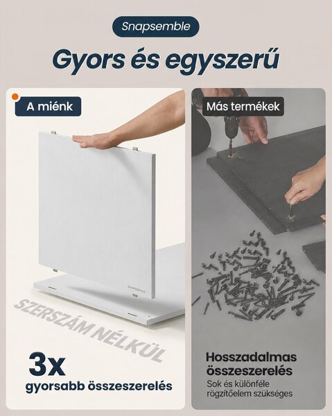 SONGMICS HOME KADIN fésülködőasztal és 6 fiókos komód, moduláris, hófehér