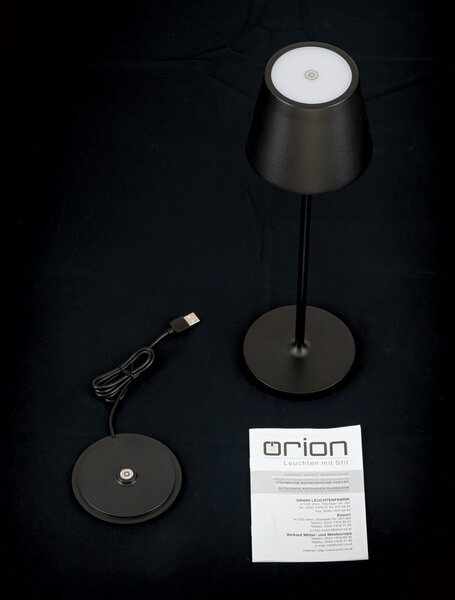 CHANDELLE LED akkus asztali lámpa, fekete
