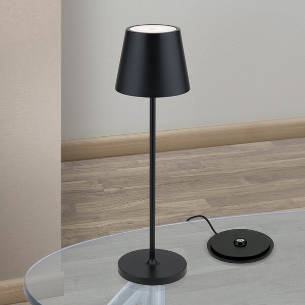 CHANDELLE LED akkus asztali lámpa, fekete