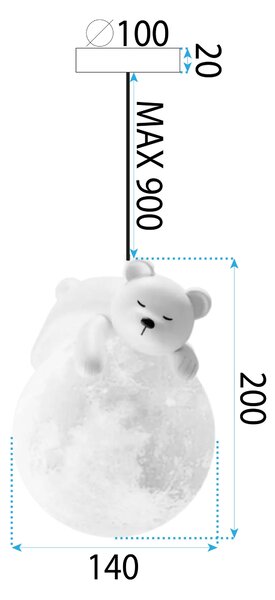 Mennyezeti lámpa WHITE BEAR APP1597-1CP