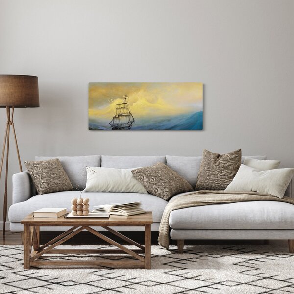 Kép - Egy hajó festménye a tengeren (120x50 cm)