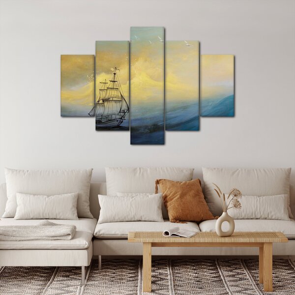 Kép - Egy hajó festménye a tengeren (150x105 cm)