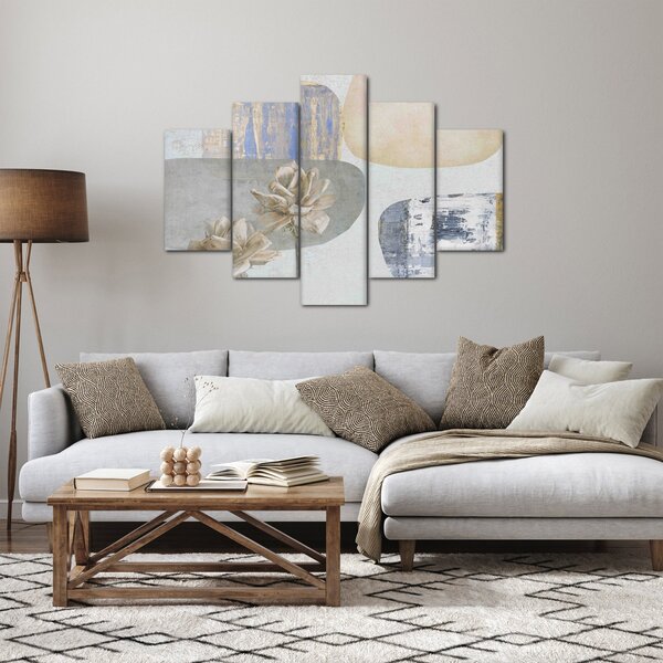 Kép - Festészet virágokkal és textúrákkal (150x105 cm)