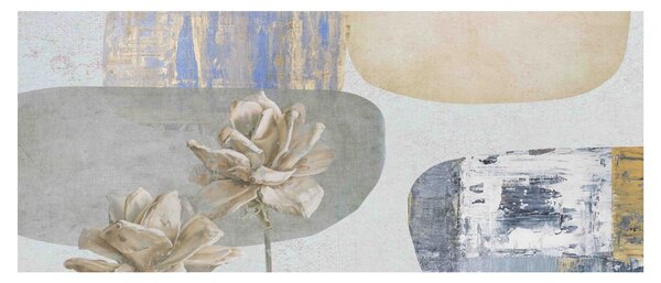 Kép - Festészet virágokkal és textúrákkal (120x50 cm)