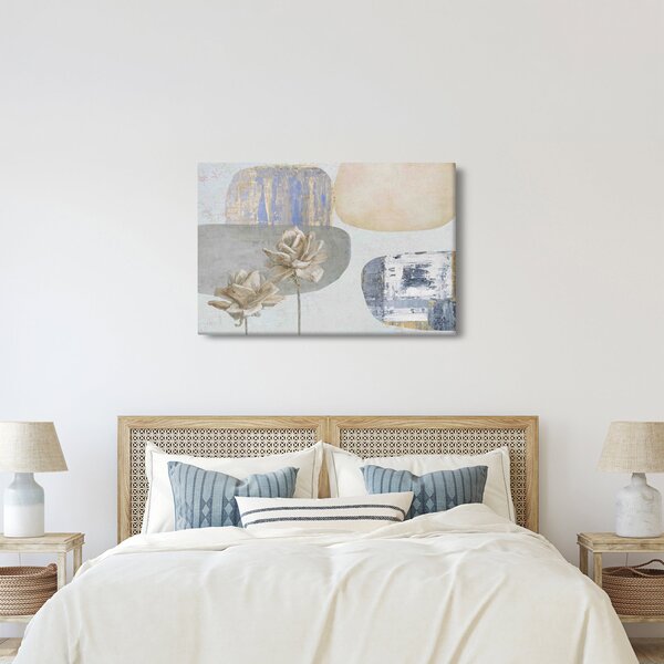 Kép - Festészet virágokkal és textúrákkal (90x60 cm)