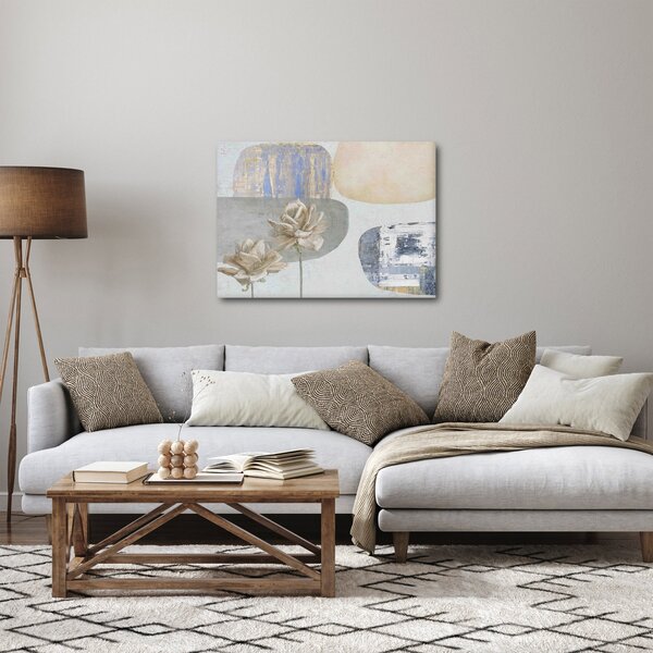 Kép - Festészet virágokkal és textúrákkal (70x50 cm)