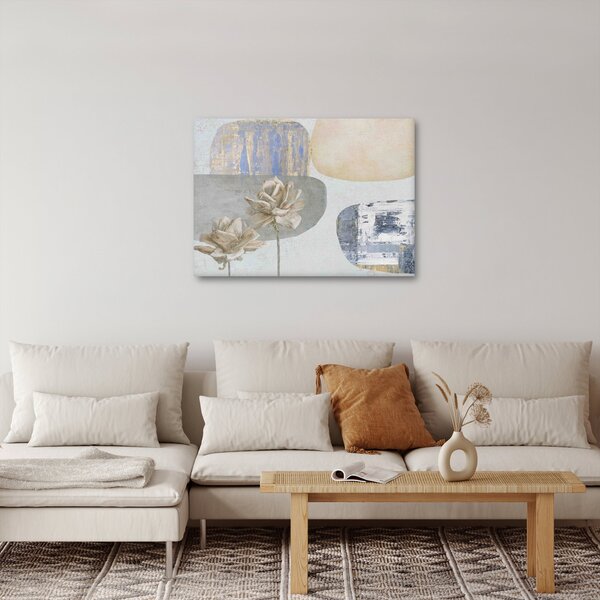 Kép - Festészet virágokkal és textúrákkal (70x50 cm)