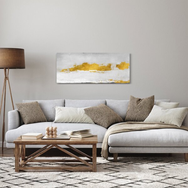 Kép - Arany és szürke vonások (120x50 cm)