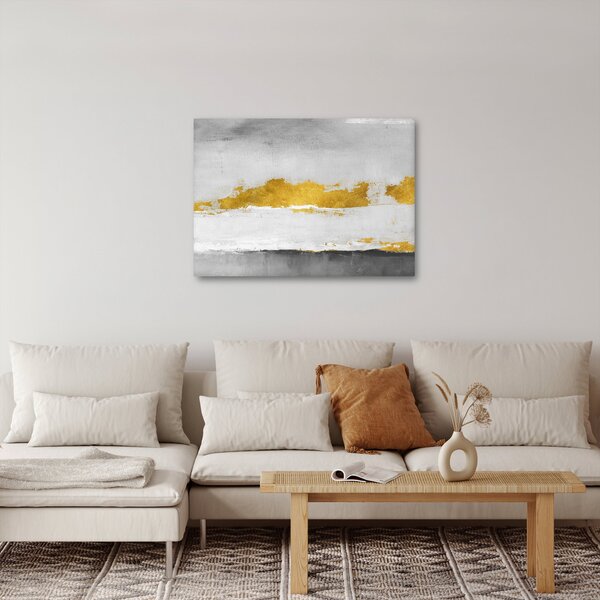 Kép - Arany és szürke vonások (70x50 cm)