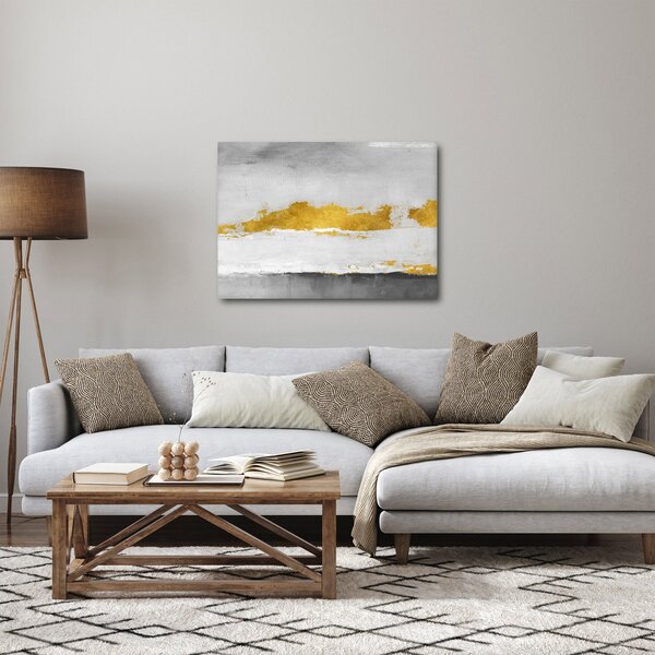 Kép - Arany és szürke vonások (70x50 cm)