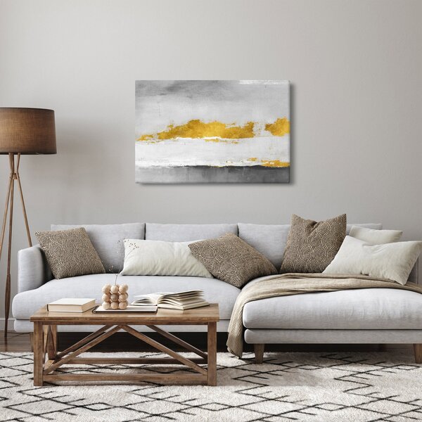 Kép - Arany és szürke vonások (90x60 cm)