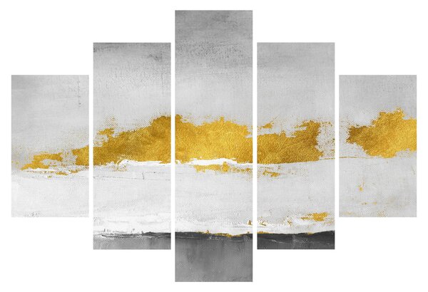 Kép - Arany és szürke vonások (150x105 cm)