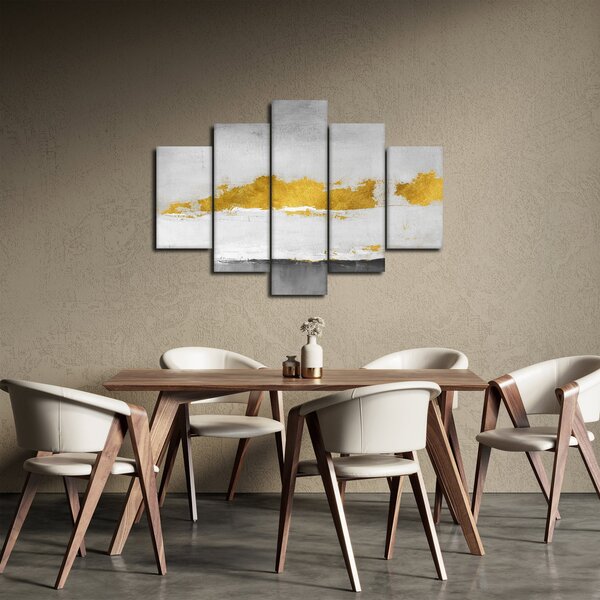 Kép - Arany és szürke vonások (150x105 cm)