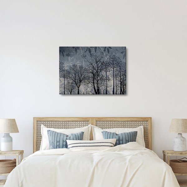 Kép - Fa sziluettek levelekkel (70x50 cm)