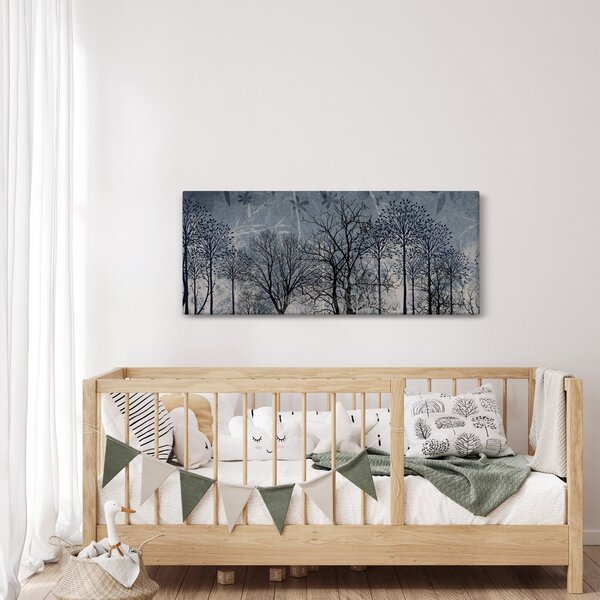 Kép - Fa sziluettek levelekkel (120x50 cm)