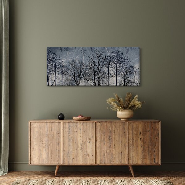 Kép - Fa sziluettek levelekkel (120x50 cm)