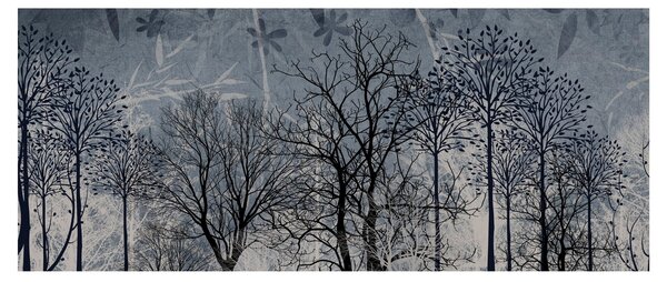 Kép - Fa sziluettek levelekkel (120x50 cm)