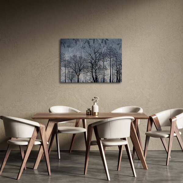 Kép - Fa sziluettek levelekkel (70x50 cm)