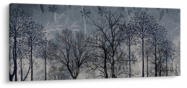 Kép - Fa sziluettek levelekkel (120x50 cm)