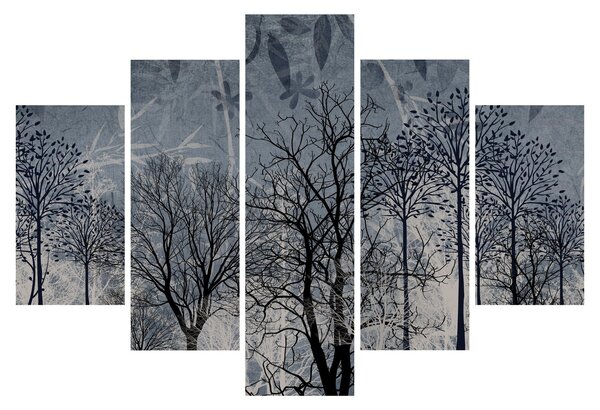 Kép - Fa sziluettek levelekkel (150x105 cm)