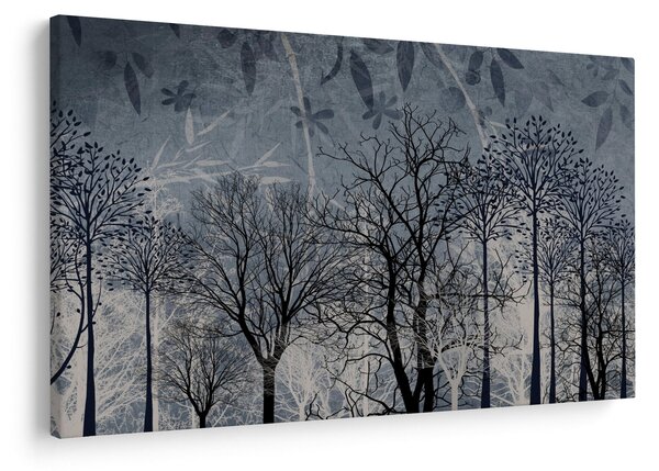 Kép - Fa sziluettek levelekkel (90x60 cm)