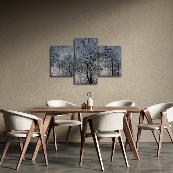 Kép - Fa sziluettek levelekkel (90x60 cm)
